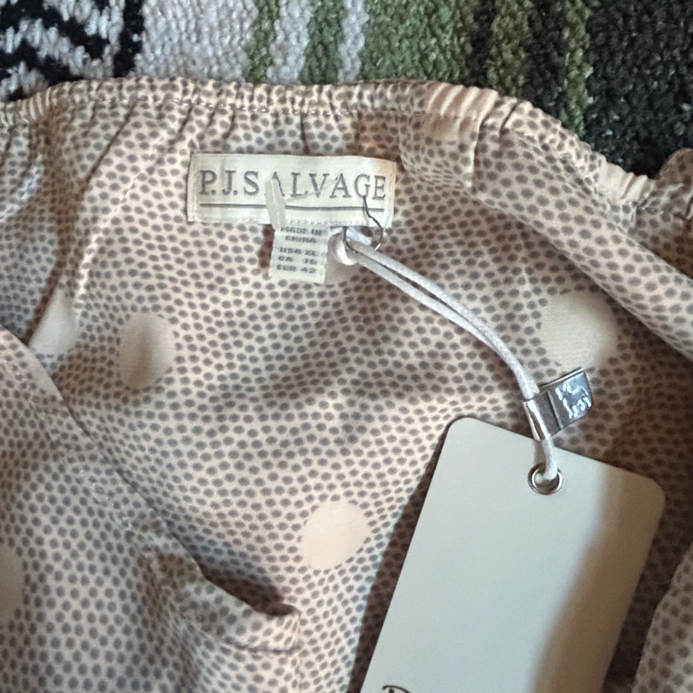 PJ Salvage Cream Polka Dot Pajama Set - Picture 5 of 13